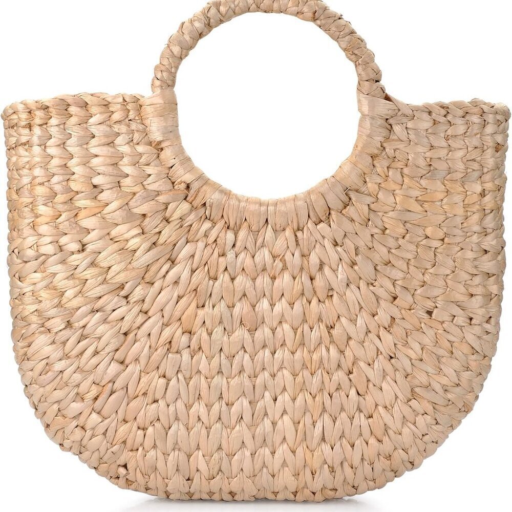 Woven Straw Beach Tote Bag Women Summer Casual Durable Rattan Fashion